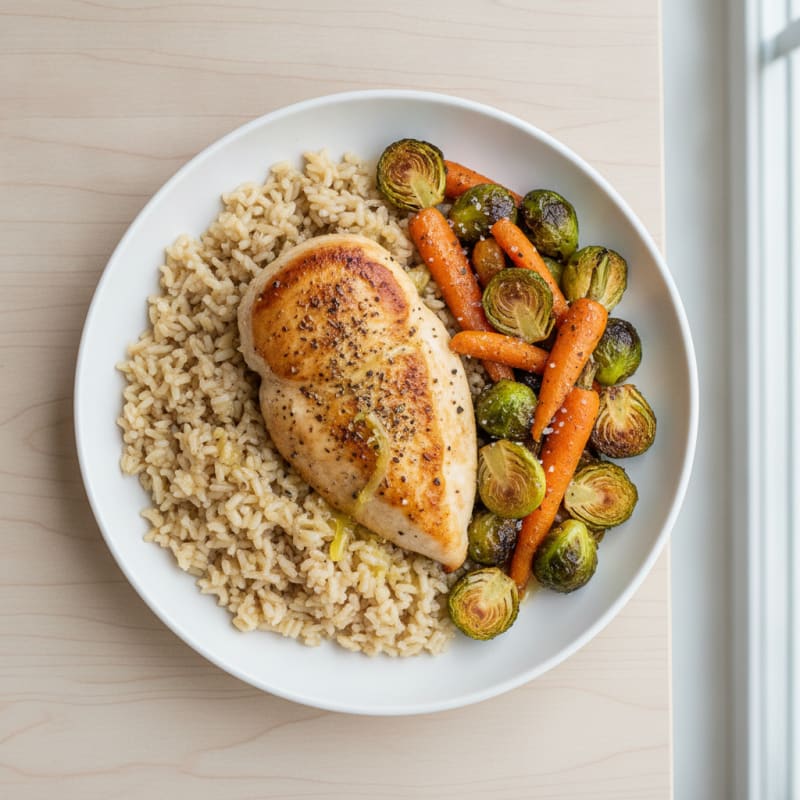 Pan-Seared Chicken with Roasted Vegetables