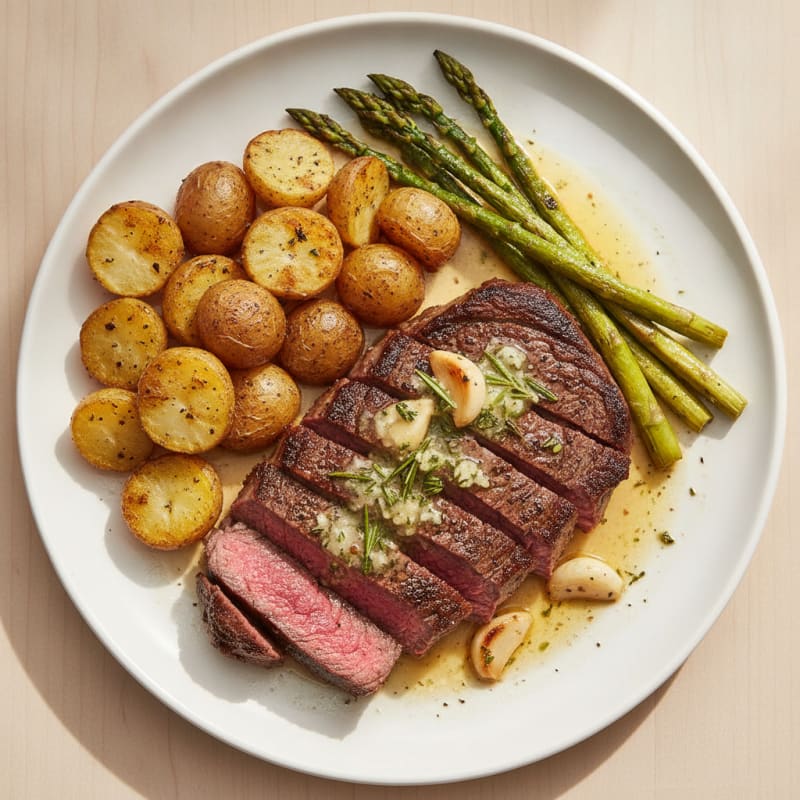 Garlic Herb Butter Pan-Seared Steak