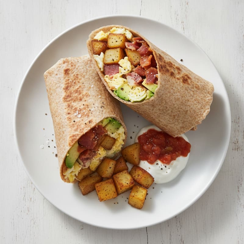 Hearty Bacon Potato Breakfast Burrito