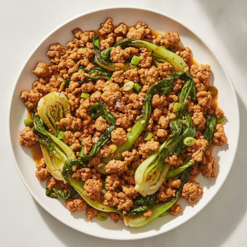 Ground Turkey and Bok Choy Stir-Fry