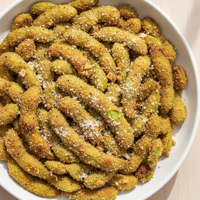 Parmesan Garlic Edamame Crunch