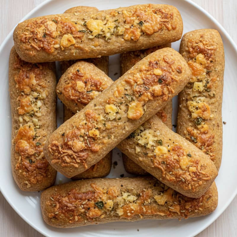 High-Protein Garlic Parmesan Breadsticks