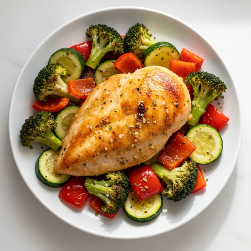 Lemon Herb Roasted Chicken and Garden Vegetables