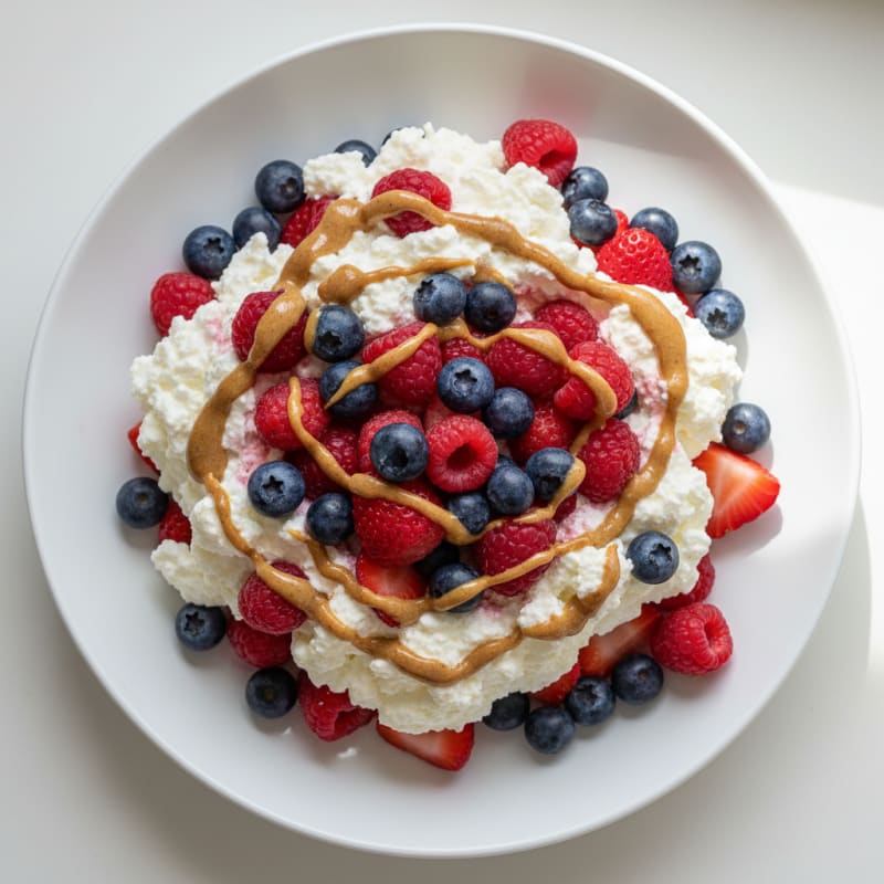 Greek Yogurt Protein Mousse with Mixed Berries