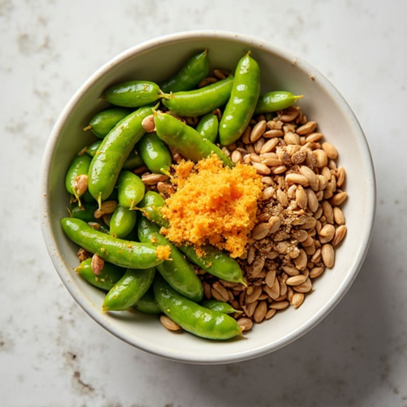 Crunchy Roasted Edamame and Pumpkin Seed Bowl