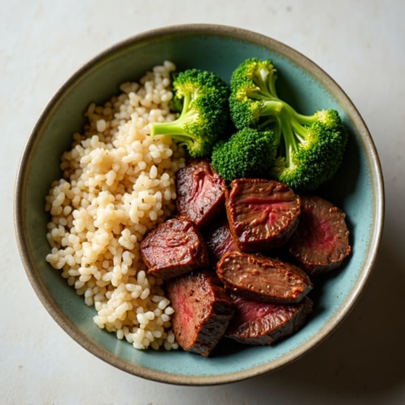 Tender Beef and Crispy Broccoli Rice Bowl
