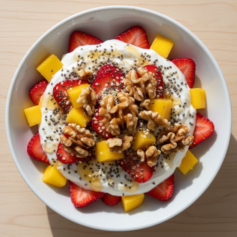 Greek Yogurt Parfait with Strawberries and Chia Seeds