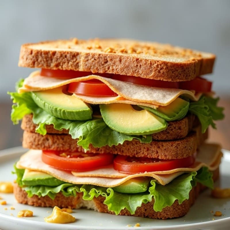 Stacked Turkey Club with Fresh Avocado