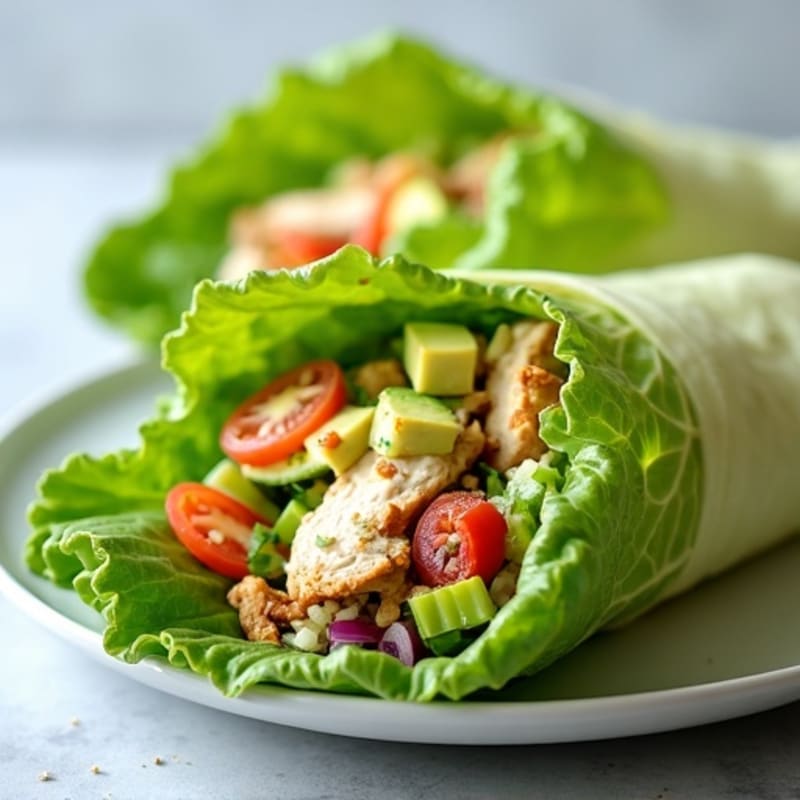 Creamy Avocado Chicken Salad Lettuce Wraps