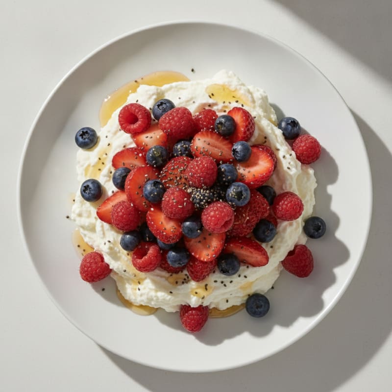 Silky Greek Yogurt Protein Mousse with Mixed Berries