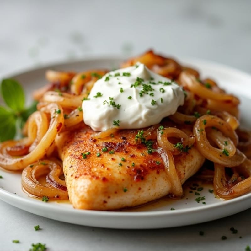 Caramelized Onion Chicken with Creamy Whipped Feta