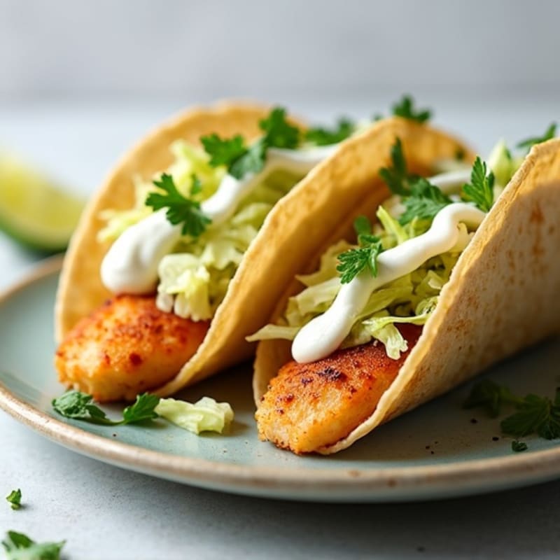 Crispy Baked Fish Tacos with Fresh Cabbage Slaw