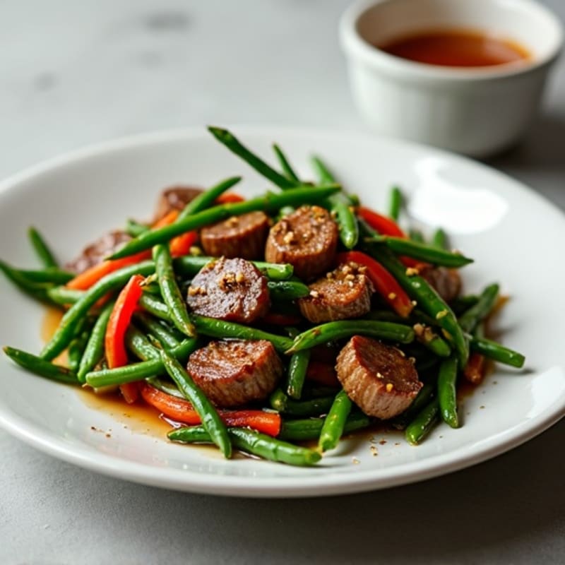 Ginger-Garlic Beef Stir Fry with Crispy Green Beans