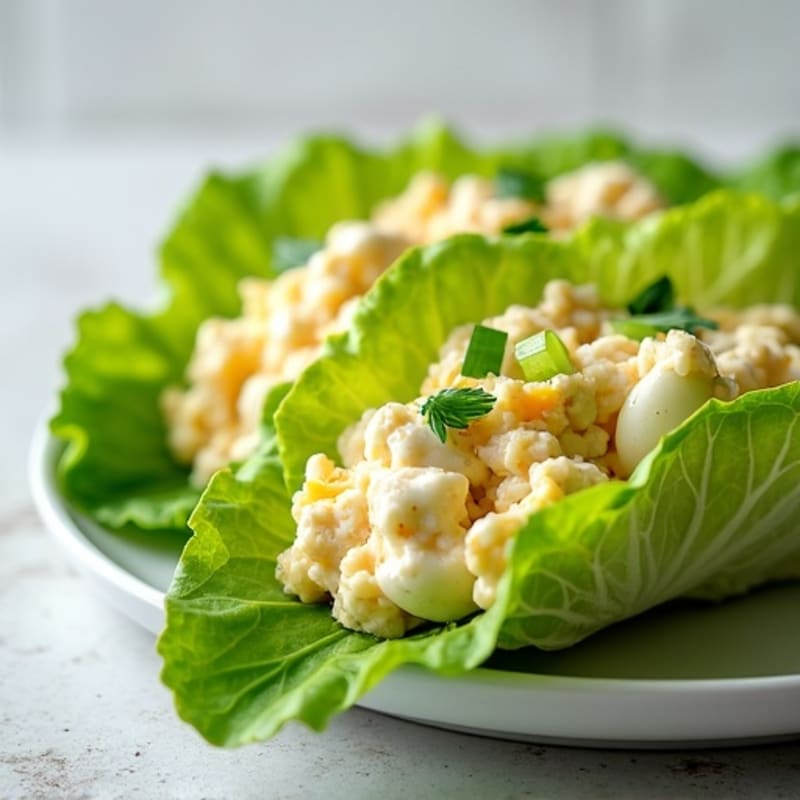 Creamy Greek Yogurt Egg Salad Lettuce Wraps