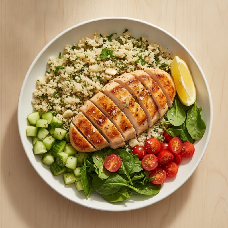 Lemon Herb Chicken and Quinoa Power Bowl