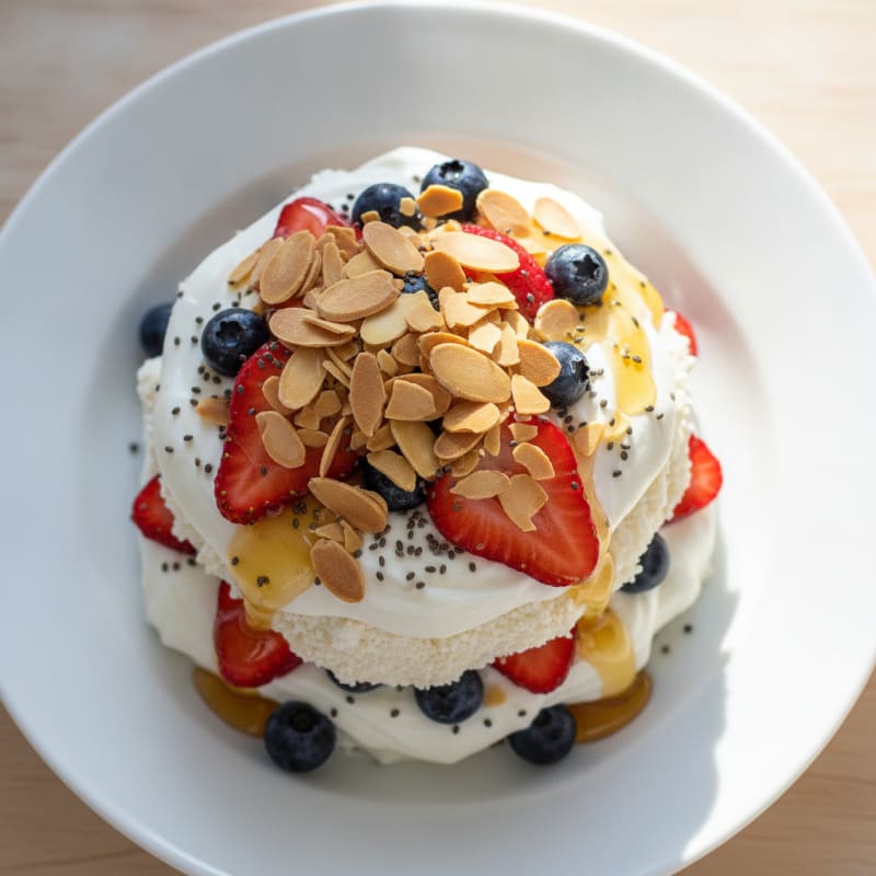 Greek Yogurt Protein Parfait with Berries and Almonds