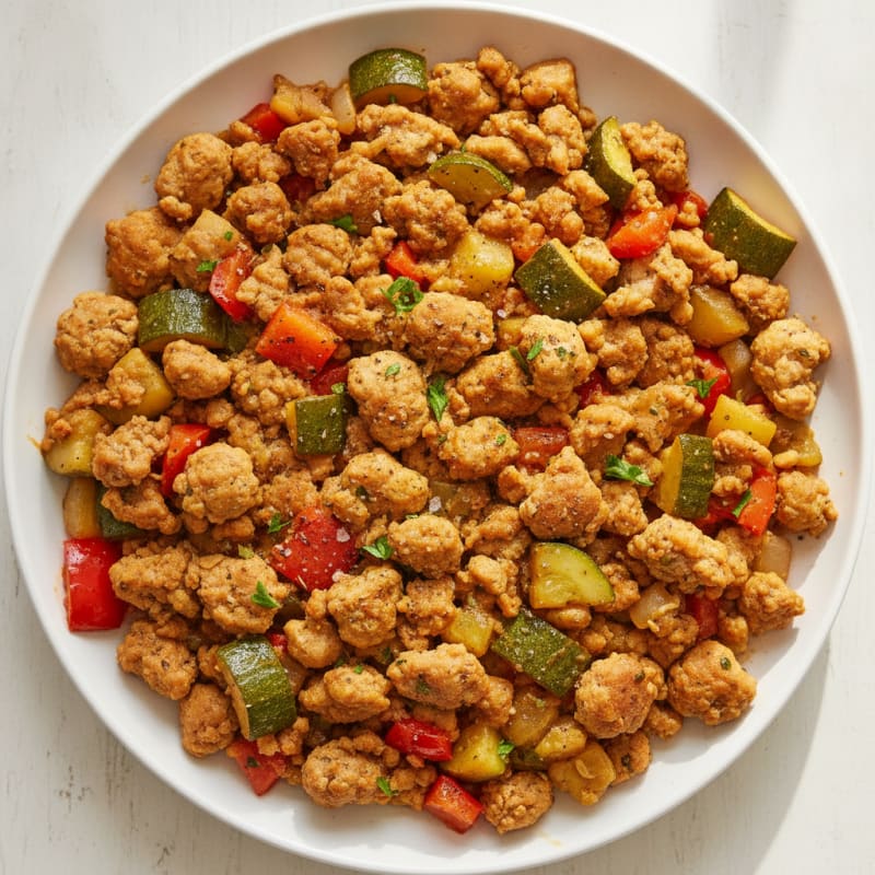 Ground Chicken and Vegetable Skillet