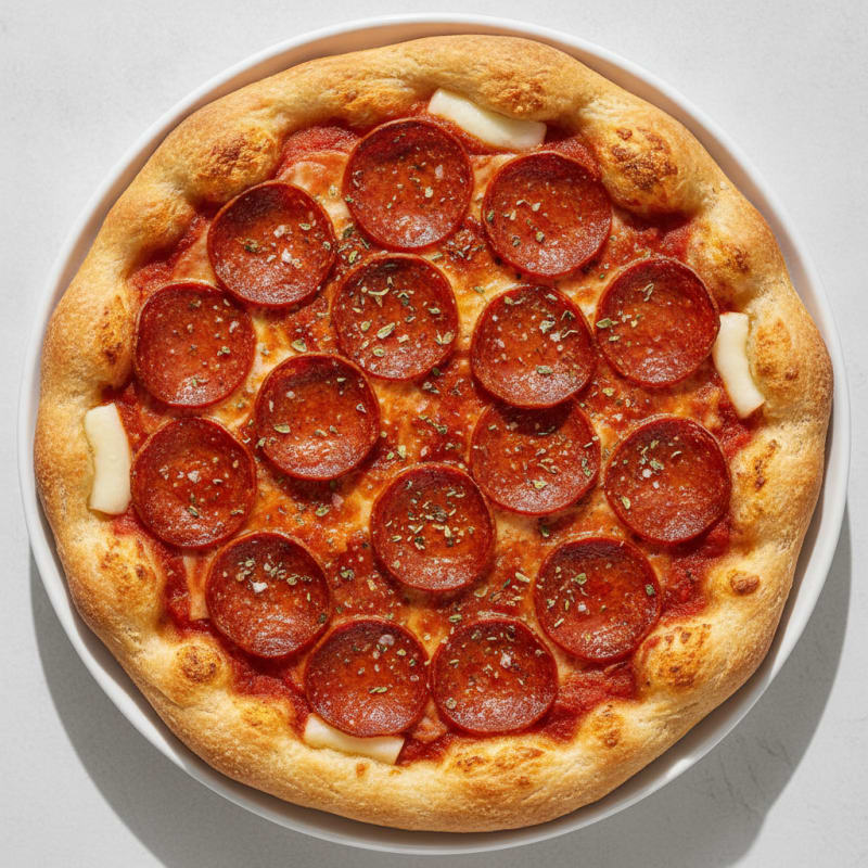 High-Protein Stuffed Crust Pepperoni Pizza