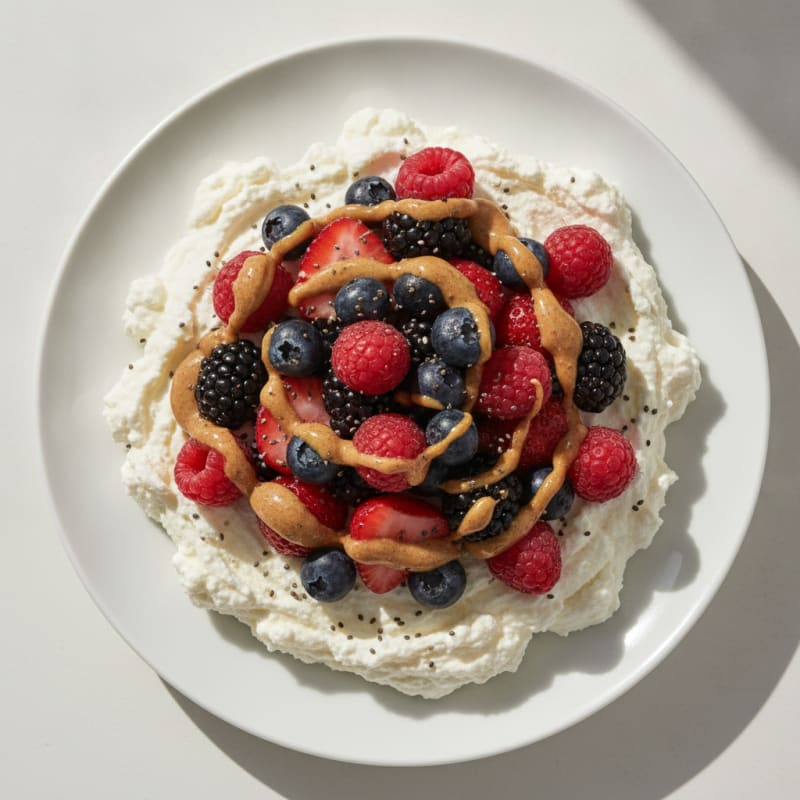 Greek Yogurt Protein Mousse with Mixed Berries