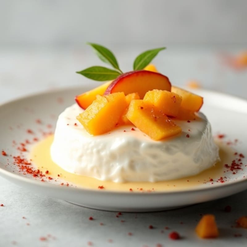 Paneer and Greek Yogurt Peach Protein Mousse
