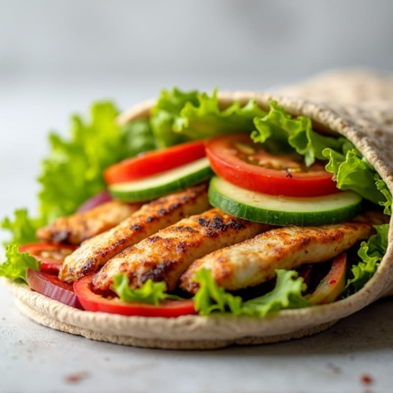 Fresh Grilled Chicken and Crispy Veggie Whole Wheat Wrap