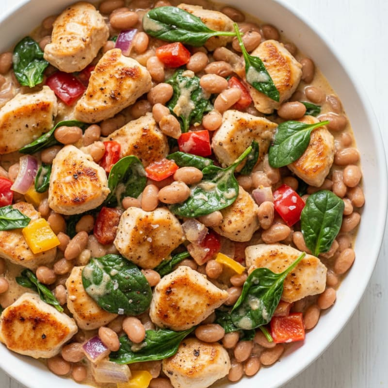 Creamy Chicken and Pinto Bean Skillet