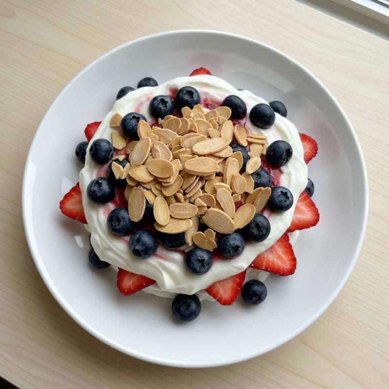 Greek Yogurt Protein Parfait with Berries and Almonds
