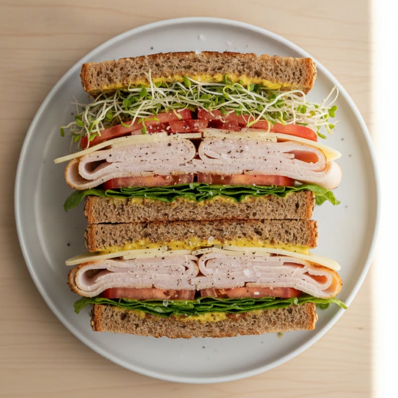 Stacked Deli Turkey Sandwich