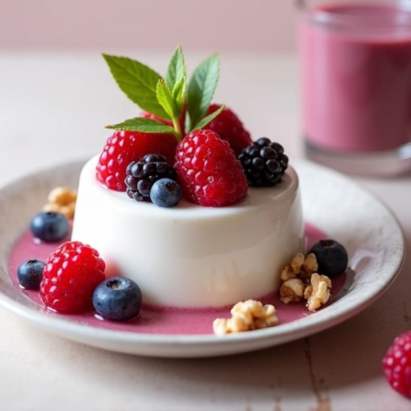 Silky Greek Yogurt Protein Pudding with Mixed Berries