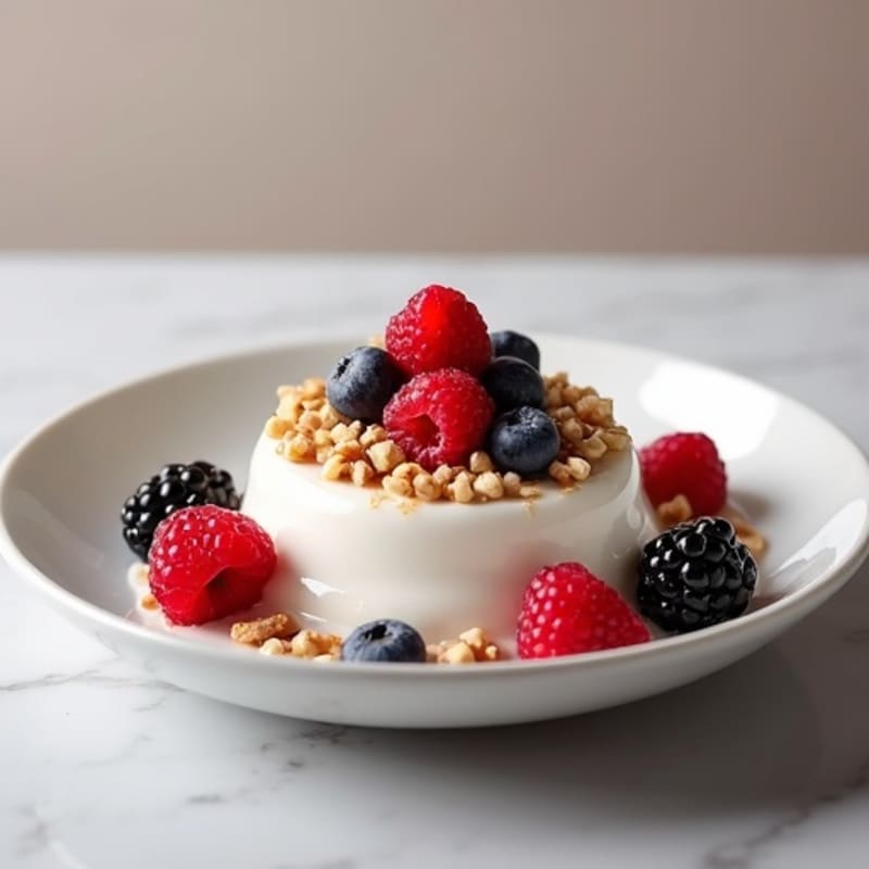 Greek Yogurt Protein Mousse with Mixed Berries
