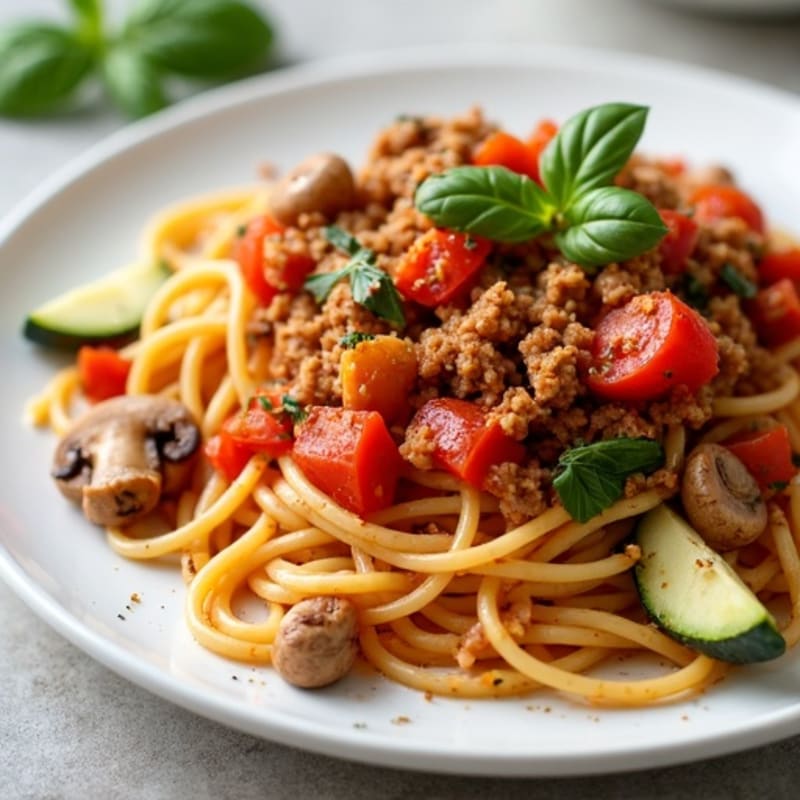 Lean Ground Turkey Spaghetti with Savory Veggie-Packed Tomato Sauce