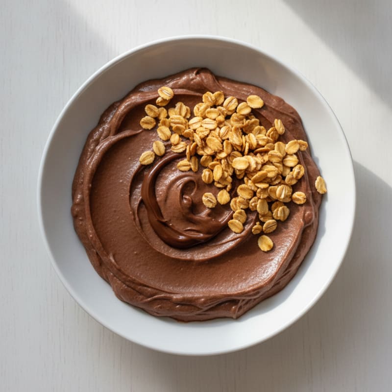 Creamy Chocolate Protein Pudding with Toasted Oats