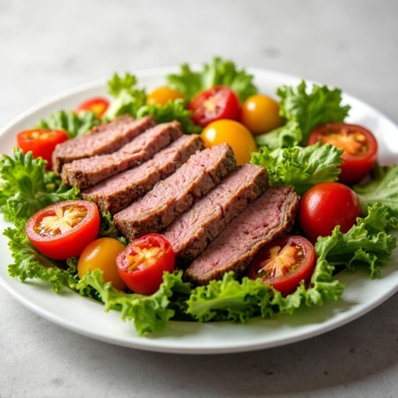 Roast Beef and Crispy Veggie Salad with Sharp Cheddar Vinaigrette