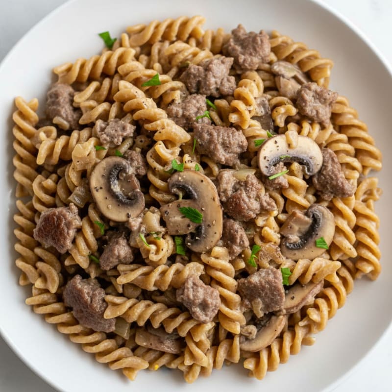 Creamy Mushroom Beef Stroganoff