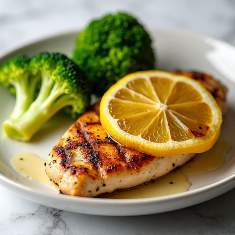 Grilled Lemon Chicken Breast with Steamed Broccoli
