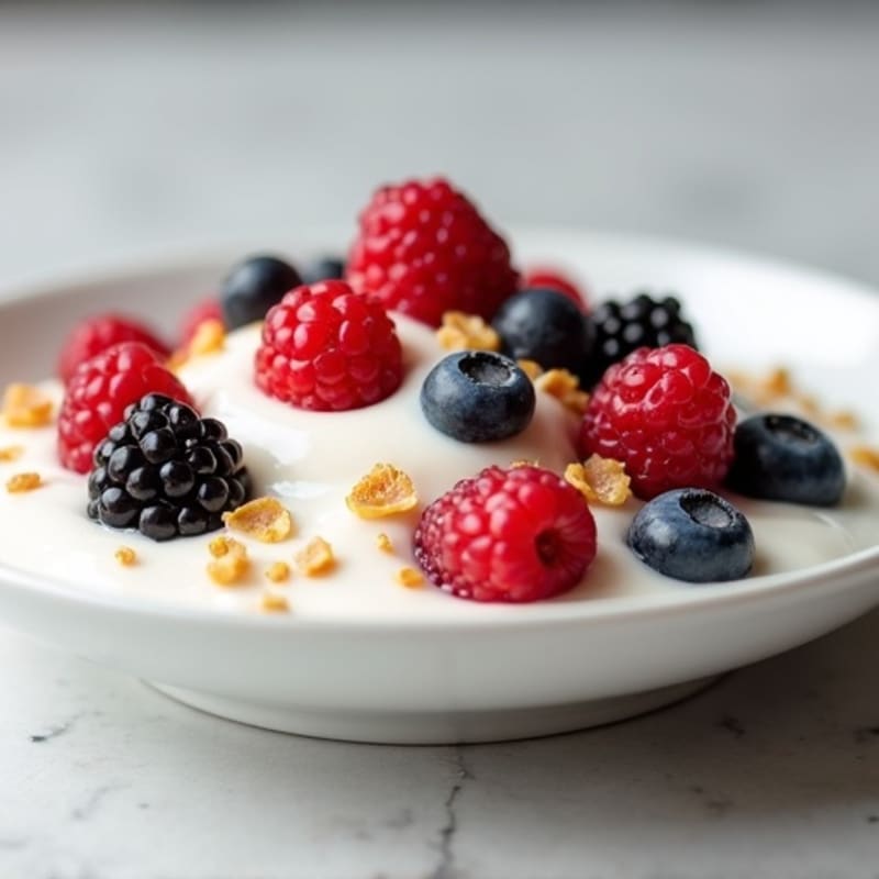 Silky Greek Yogurt Protein Pudding with Berries