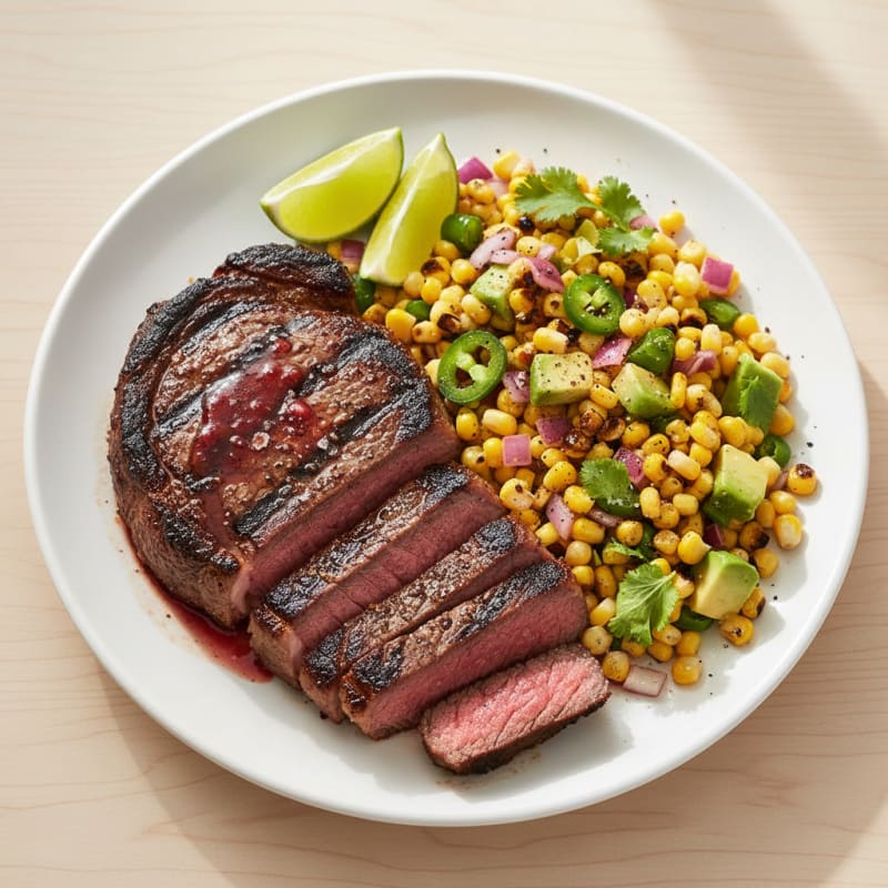Charred Steak with Zesty Corn Salsa