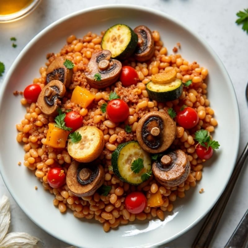 Hearty Mushroom Ragu with Roasted Vegetables