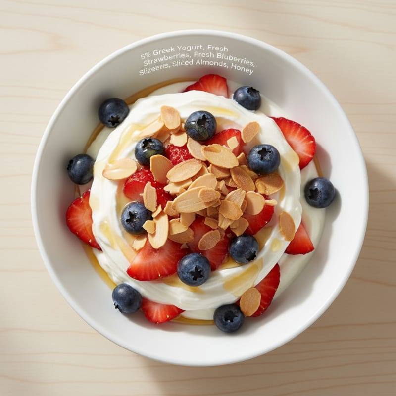 Creamy Greek Yogurt Parfait with Berries and Almonds