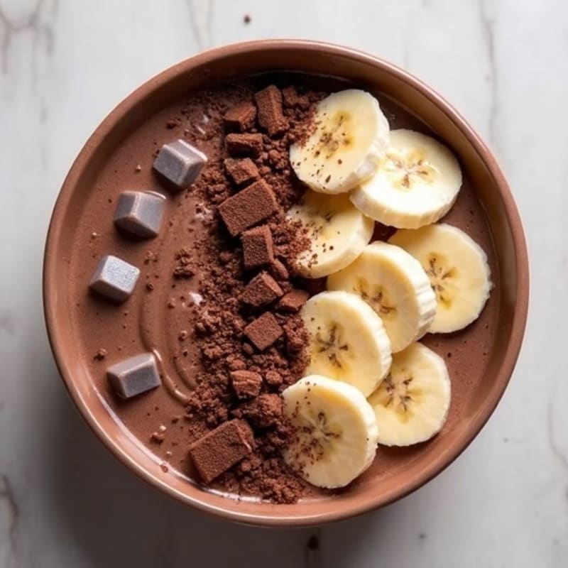 Velvety Dark Chocolate Protein Smoothie Bowl