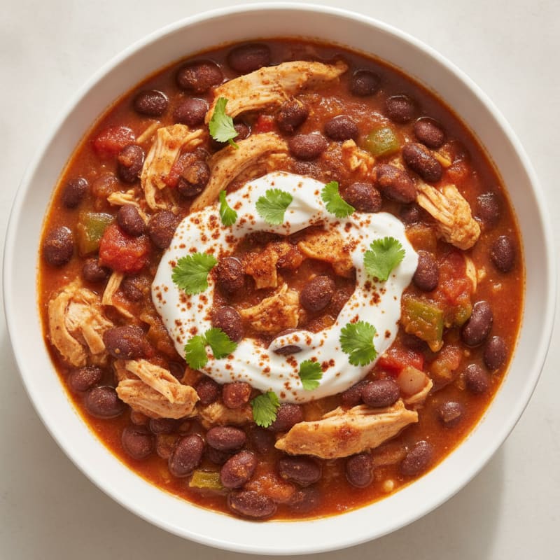 Slow Cooker Chicken and Black Bean Chili