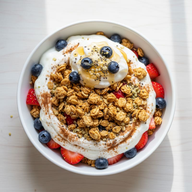 High-Protein Berry and Hemp Seed Parfait