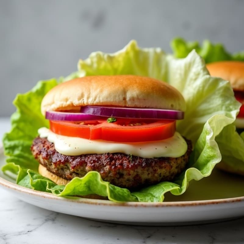 Crispy Lean Beef Burger with Melty Mozzarella
