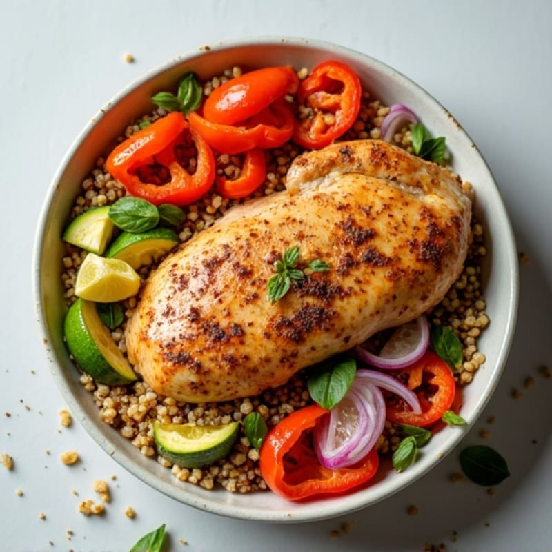 Roasted Chipotle Chicken and Veggie Bowl