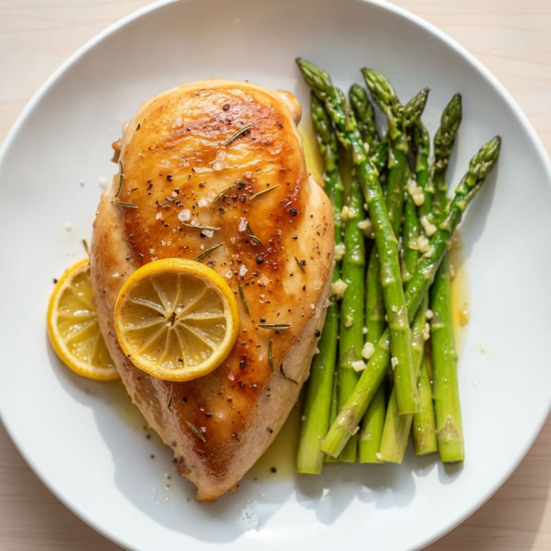 Lemon-Herb Roasted Chicken with Asparagus