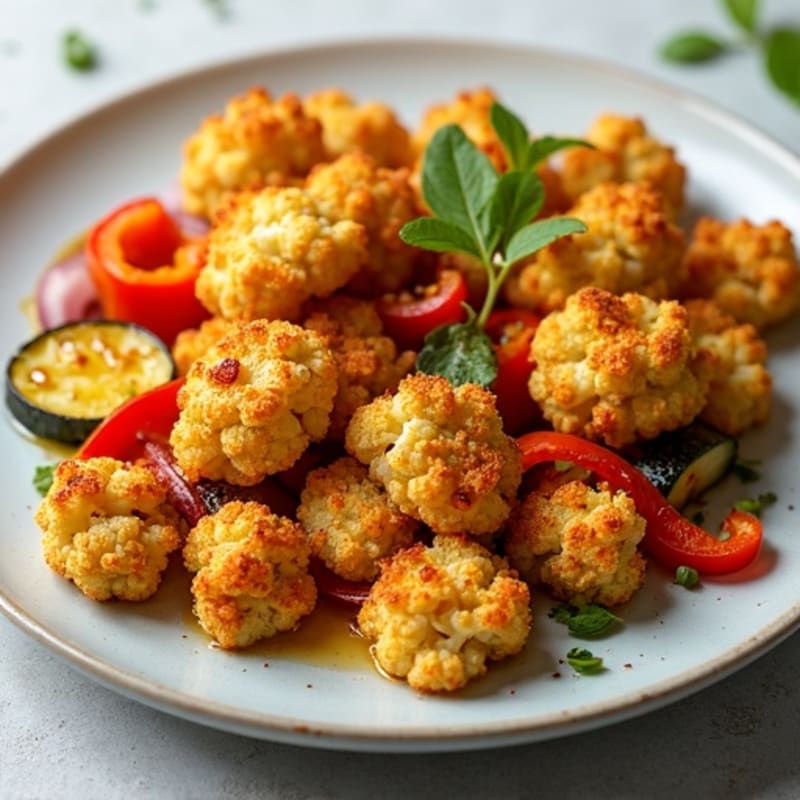 Crispy Sheet Pan Cauliflower 'Chicken' with Roasted Vegetables