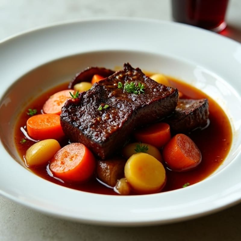 Red Wine Braised Short Ribs with Root Vegetables