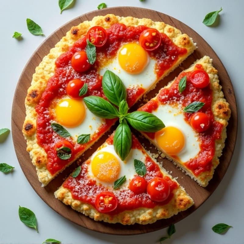 Cauliflower Crust Margherita Pizza with Fresh Basil