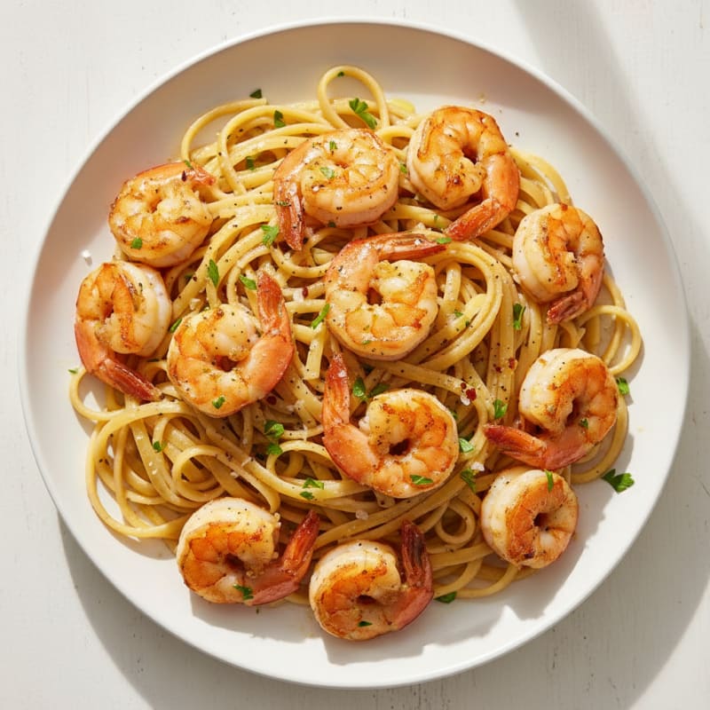 Garlic Butter Shrimp Scampi with Linguine