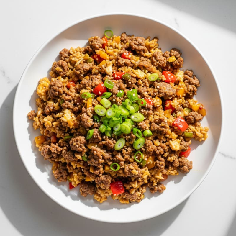 Ground Beef Cauliflower Fried Rice